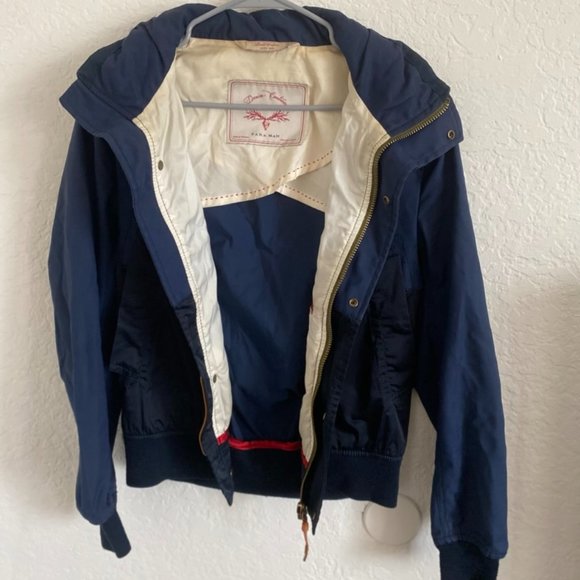 Zara Men Hidden Hood Windbreaker Jacket - Picture 2 of 6